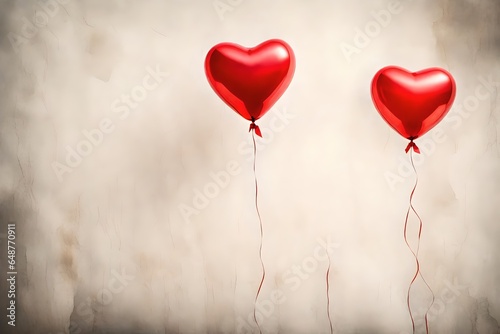 closeup of Heart shaped single red balloon. isolated on white