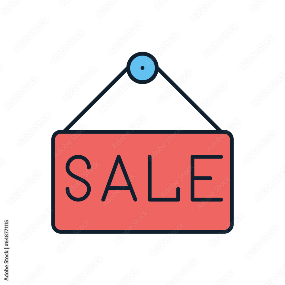 Nameplate Sale related vector icon. Isolated on white background. Vector illustration