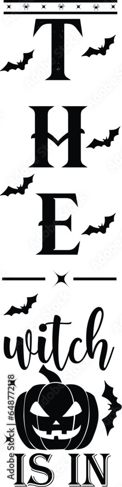 Fototapeta premium Halloween porch sign SVG design cut files