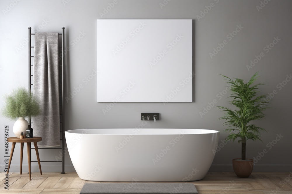 Modern Aesthetic Bathroom Interior Design Created with Generative AI Modern Aesthetic Bathroom Interior Design Created with Generative AI
