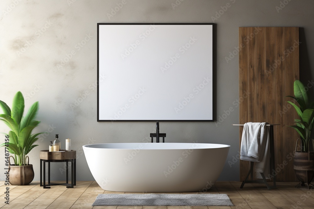 Modern Aesthetic Bathroom Interior Design Created with Generative AI Modern Aesthetic Bathroom Interior Design Created with Generative AI
