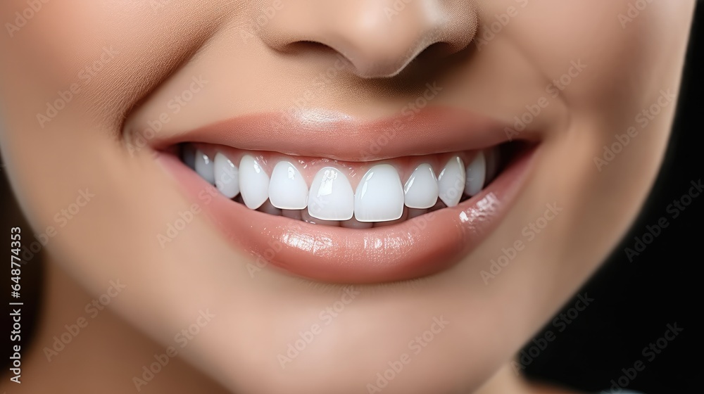 Close up cropped photo of beautiful woman mouth with perfect white bright smile and healthy teeth. Close up cropped photo of beautiful woman mouth with perfect white bright smile and healthy teeth.