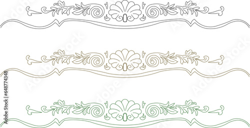 Vector sketch illustration of classic floral patterned ornamental design
