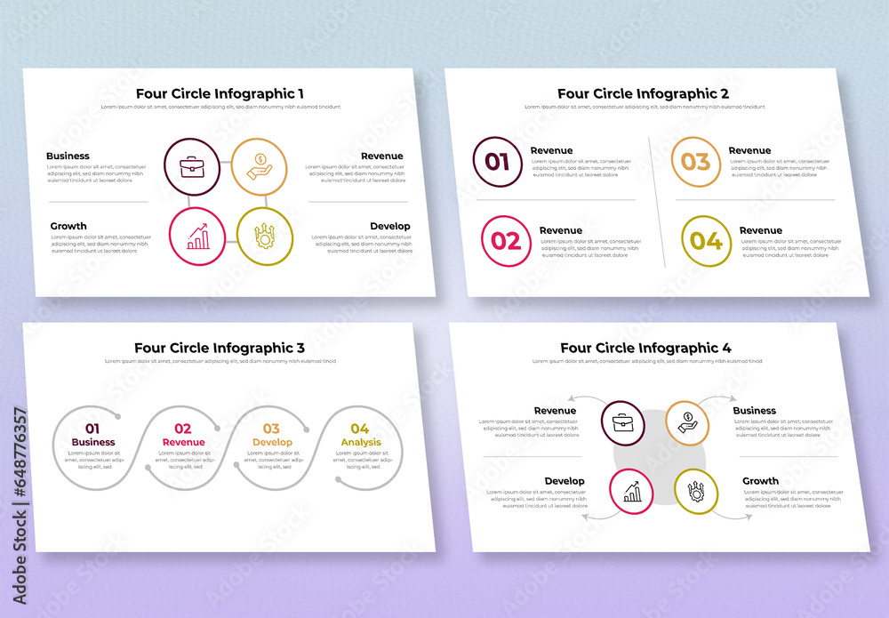 4 Steps Business Circle Infographic Design Stock Template | Adobe Stock