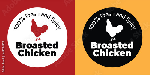 100% Fresh and Spicy broasted
chicken, icon, logo, sticker, label, emblem, packaging, stamp, fried chicken, roasted chicken legs, grilled, fried, chicken wings, delicious. banner, social media, poster