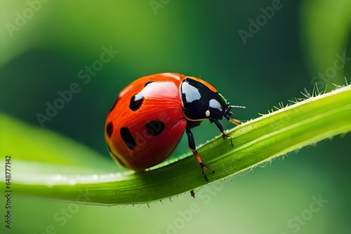 ladybug on green leaf