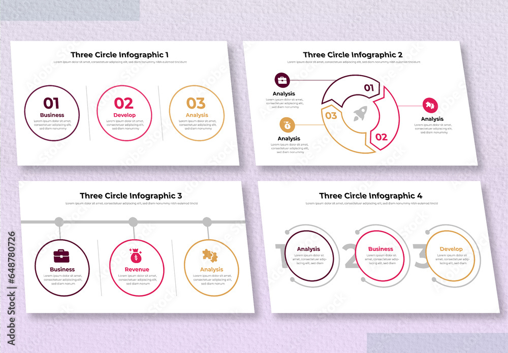 3 Steps Circle Business Infographic Design Stock Template Adobe Stock 8997