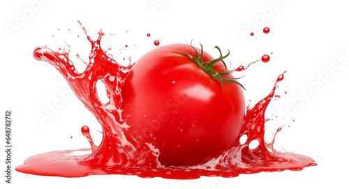 Tomato ketchup sauce splashes or red liquid tomato juice On Transparent Background Png