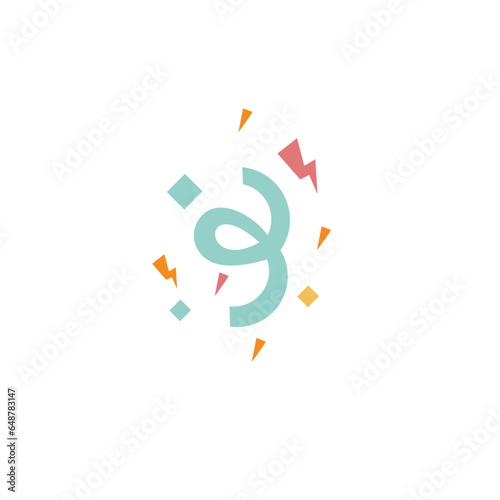 Fun colorful line doodle shape set. Creative minimalist style art symbol collection for children or party celebration with basic shapes. Simple upbeat childish drawing scribble decoration.