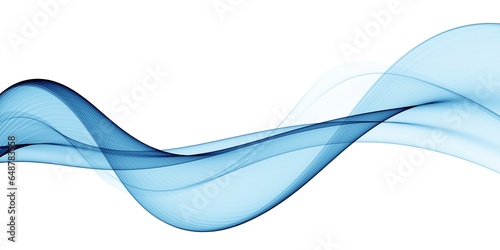 Abstract blue transparent line wave background © gojalia