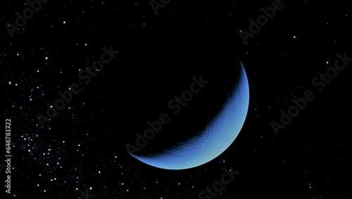 Planet uranus in space with stars. photo realistic 3d planet. photo