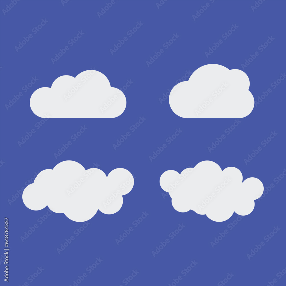 Cloud Vector Art Illustrations, Icons, Abstract, Cloud Collection.