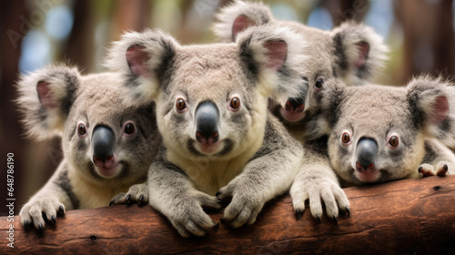 A group of funny koalas close-up © Veniamin Kraskov