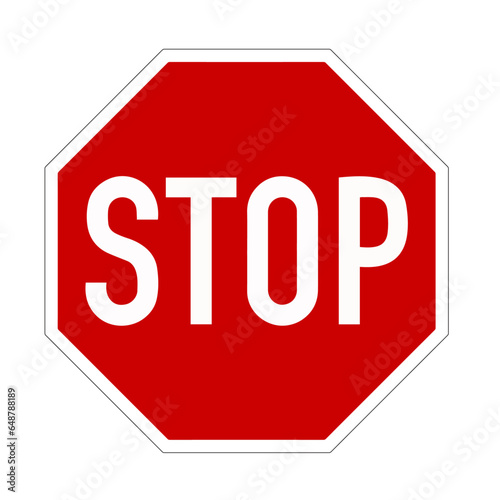 Stop sign isolated on pure white vector illustration