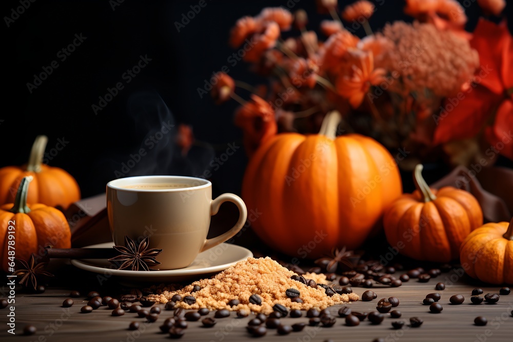 A cup of coffee on the table, generative AI A cup of coffee on the table, generative AI
