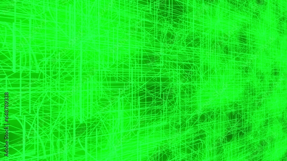 Green color digital technology data concept line background.