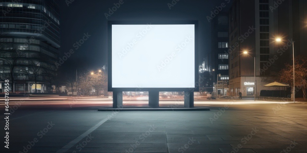 Urban Street Display with Mockup Blank Billboard