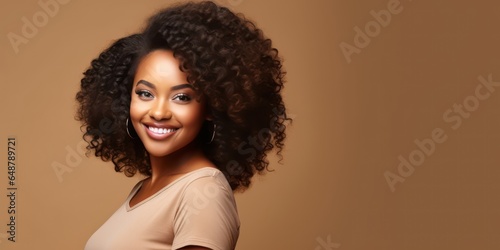 Black woman confidence shines elegantly, capturing attention, beauty concept