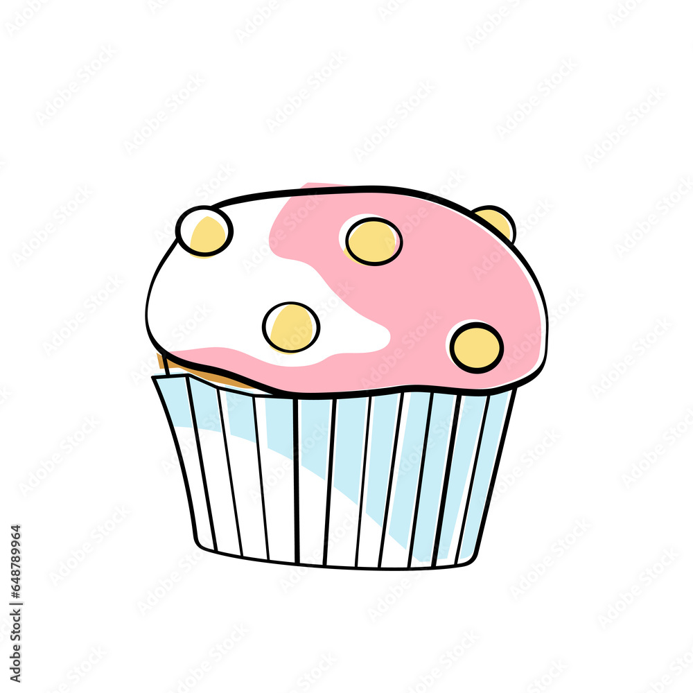 A cupcake, fairy cake, a small cake A cupcake, fairy cake, a small cake