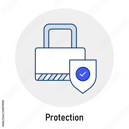 Privacy By Design GDPR Icon: Built-in Data Protection.