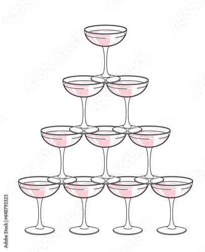 champagne glasses pyramide