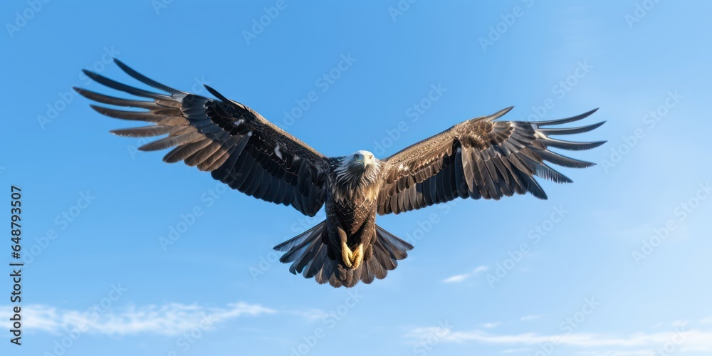 Eagle takes flight in the open sky Eagle takes flight in the open sky
