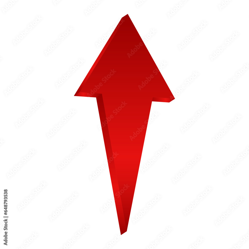 Vector gradient red arrow isolated on white Vector gradient red arrow isolated on white