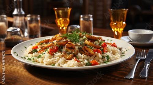 rice with chicken  attractive  engaging  HD wallpaper  background Photo 