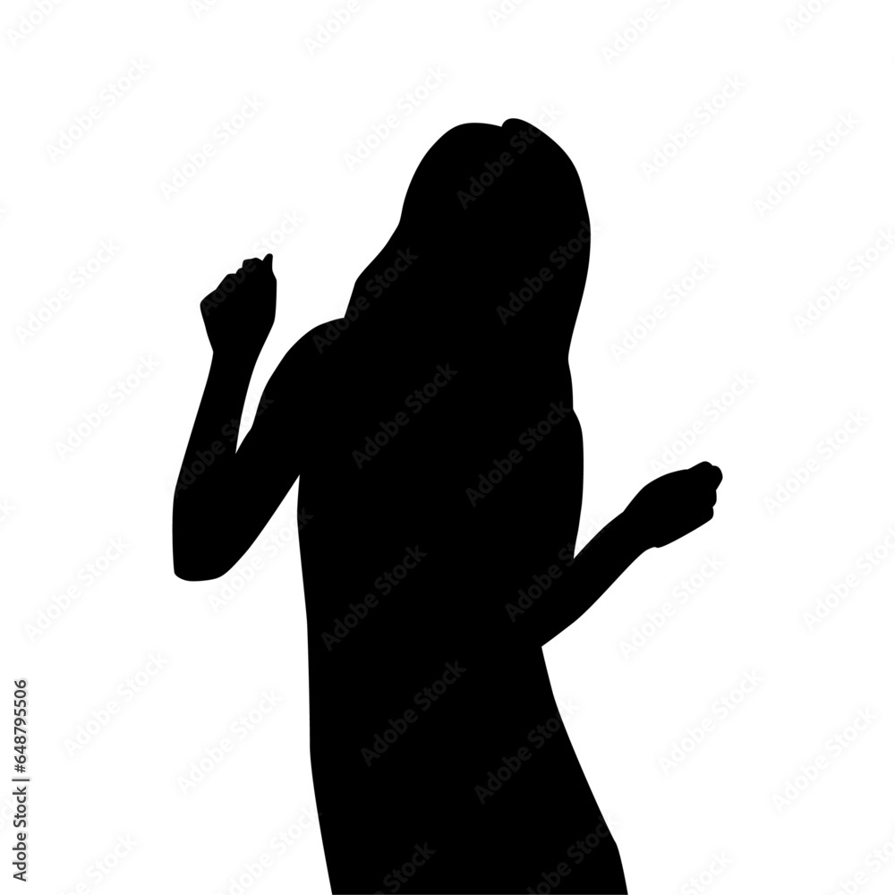 Vector hand drawn woman silhouette