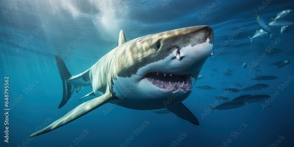 Fototapeta premium Great White Shark in Ocean