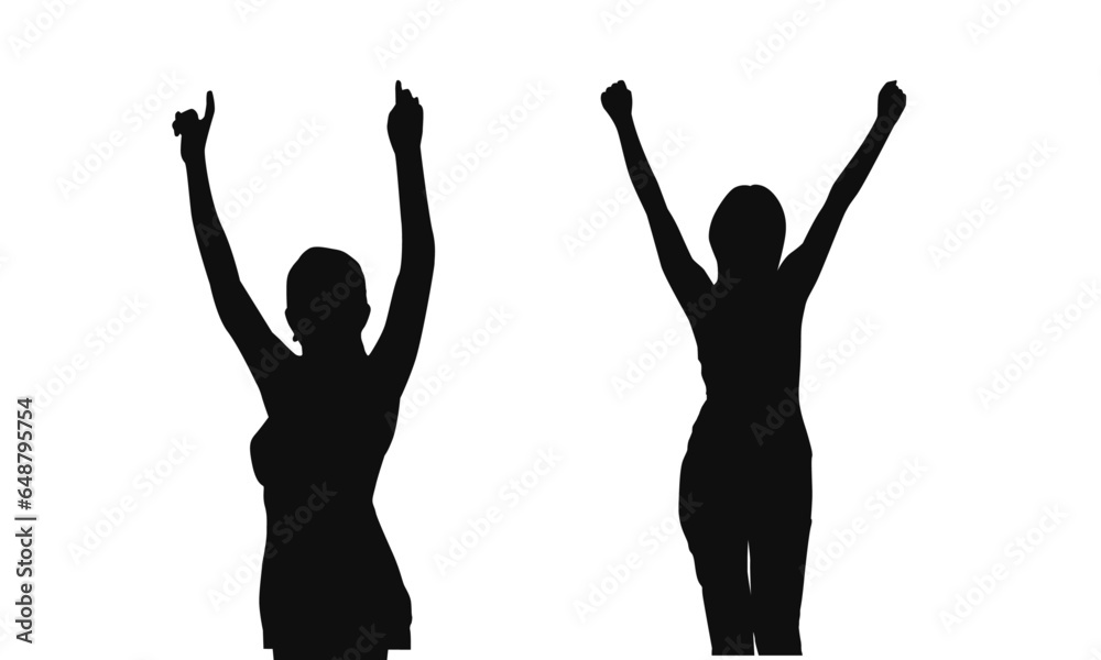 Vector hand drawn woman silhouette Vector hand drawn woman silhouette