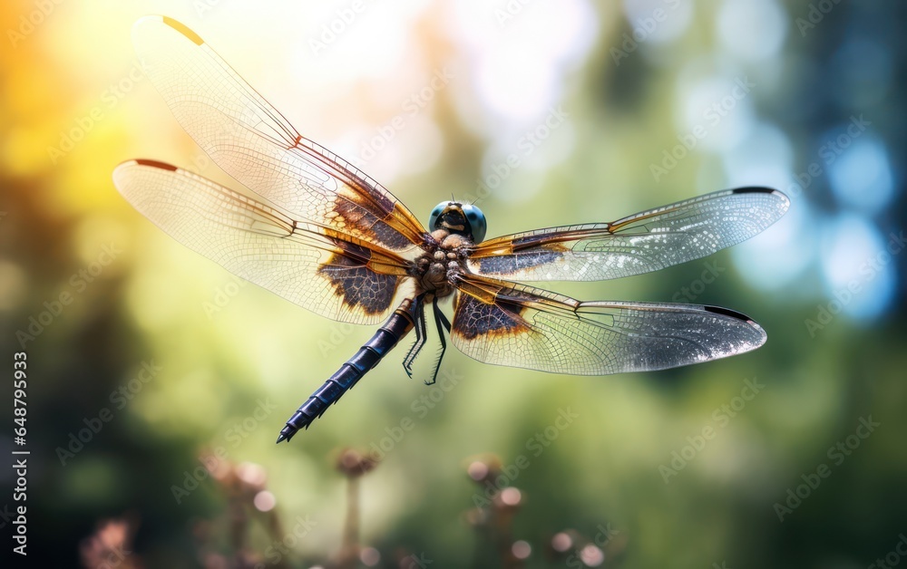 Capturing the beauty of a flying dragonfly in mid-air