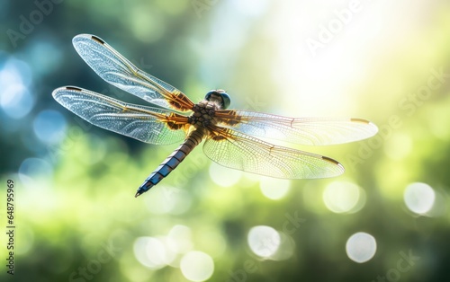 A harmonious display as a dragonfly flits through the air © sitifatimah