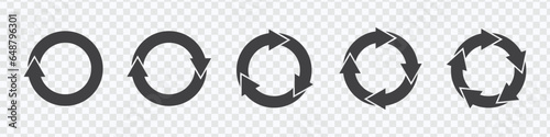black Recycling arrow icons. reusing, rotation,Recycling symbols set. Rotation arrow icon set. eps 10
