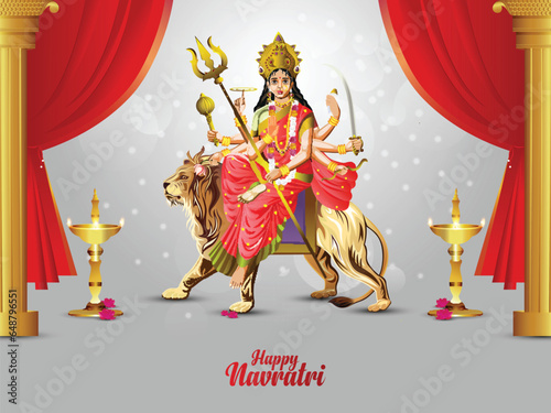 Vector illustration of goddess durga for happy navratri photo