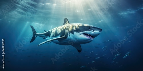 Predatory Great White Shark in Ocean Waters © sitifatimah