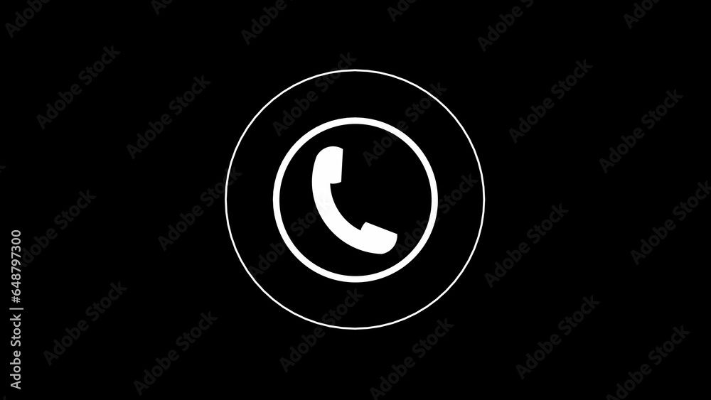 White color phone calling icon logotype illustration background. - obrazy, fototapety, plakaty 
