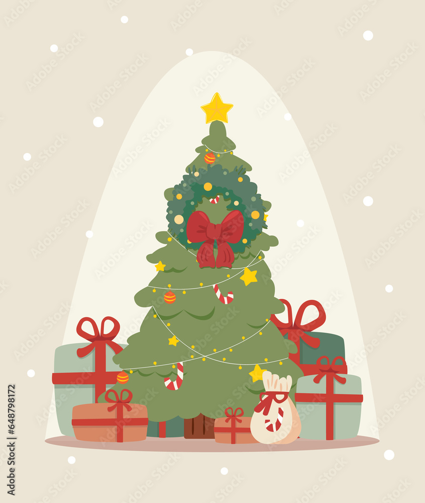 christmas tree with gifts