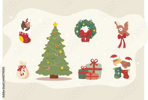 christmas tree and gifts