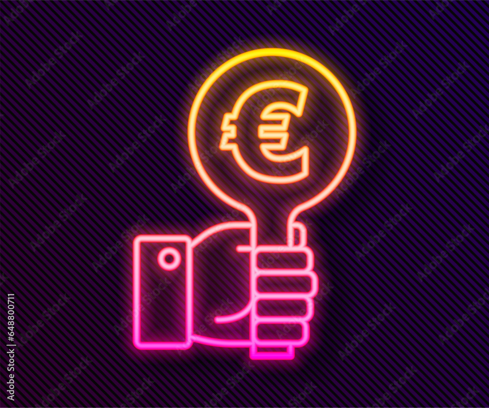 Glowing neon line Hand holding auction paddle icon isolated on black background. Bidding concept. Auction competition. Hands rising signs with BID inscriptions. Vector Glowing neon line Hand holding auction paddle icon isolated on black background. Bidding concept. Auction competition. Hands rising signs with BID inscriptions. Vector