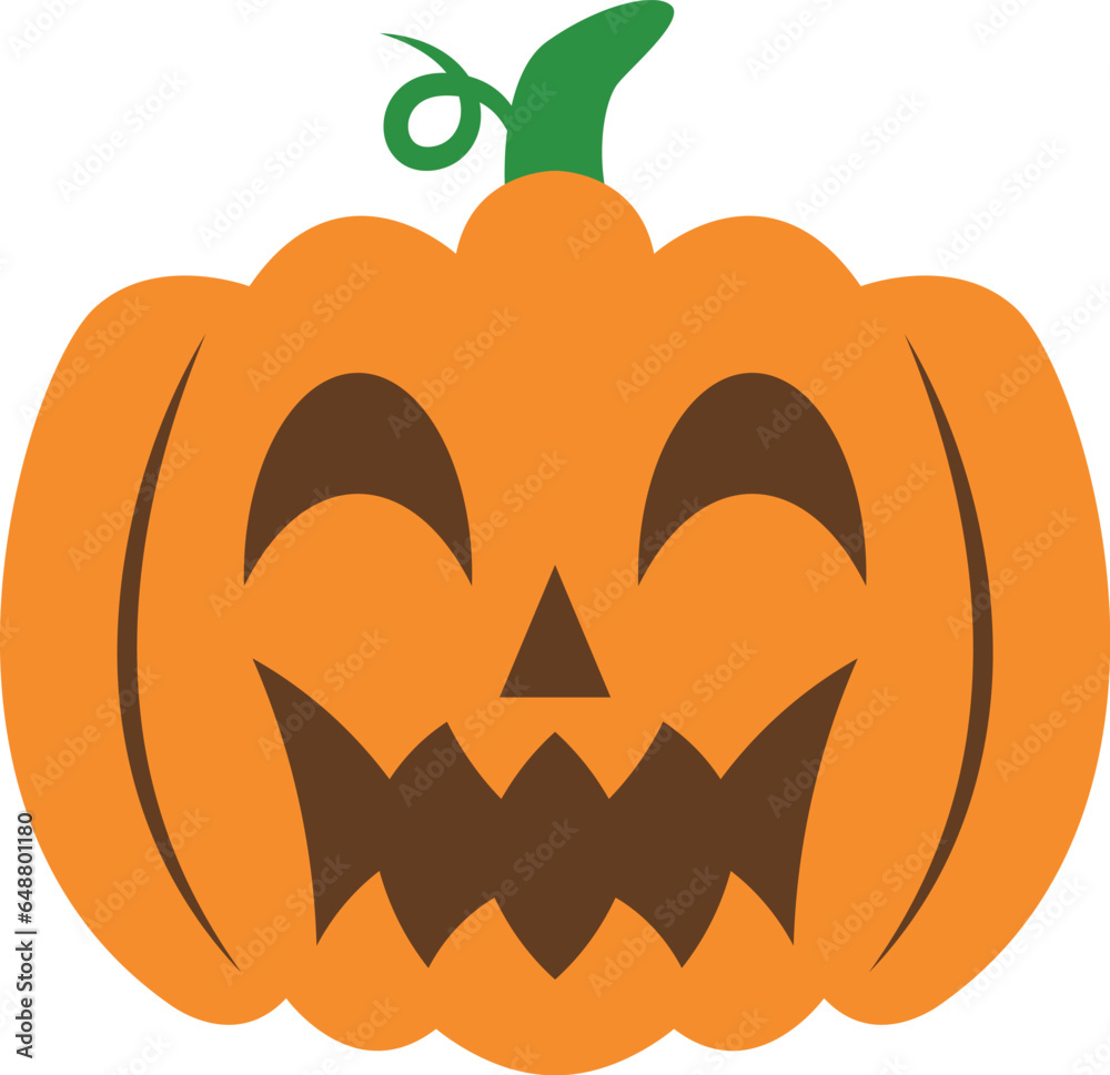 Creepy orange halloween pumpkin vector icon Creepy orange halloween pumpkin vector icon