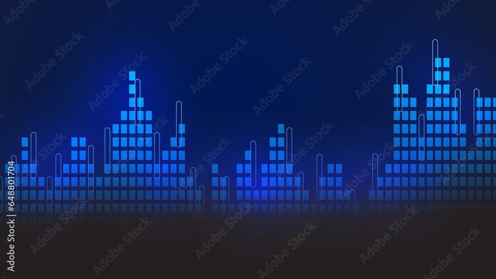 Universal Finance Business graph illustration background. Diagrams on city office background