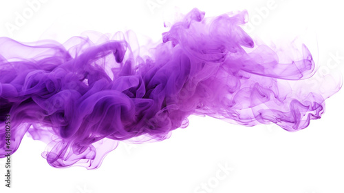 lavender smoke explosion isolated on solid white background
