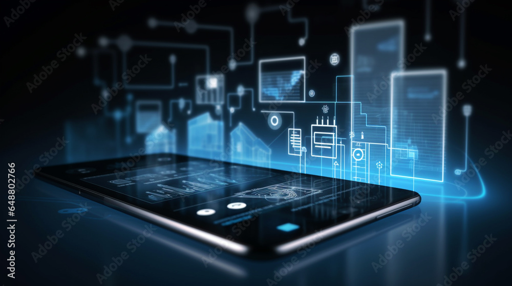 Modern smart home management systems using augmented reality, Smart buildings controlled from a cell phone Modern smart home management systems using augmented reality, Smart buildings controlled from a cell phone