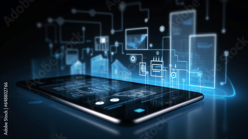 Wallpaper Mural Modern smart home management systems using augmented reality, Smart buildings controlled from a cell phone Torontodigital.ca