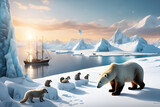 polar bear in polar regions.Generative AI