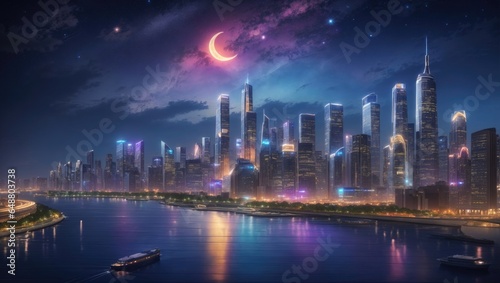 "City of Lights: A Mesmerizing Night Skyline" © MdRifat