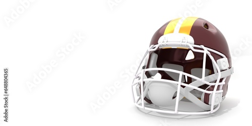 American football helmet with Washington Commanders team colors. Template for presentation or infographics. 3D render