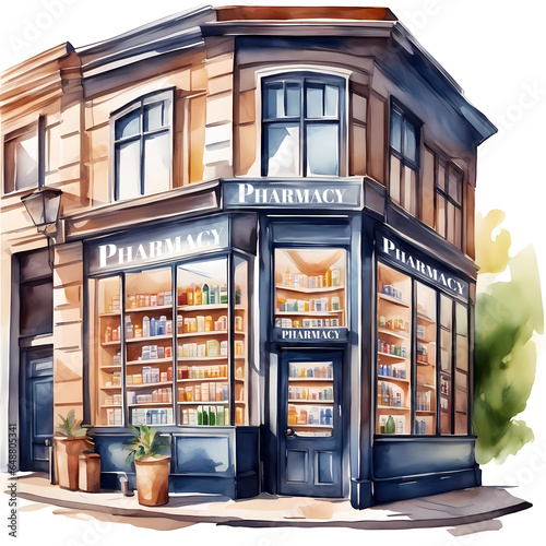 Pharmacy with panoramic windows