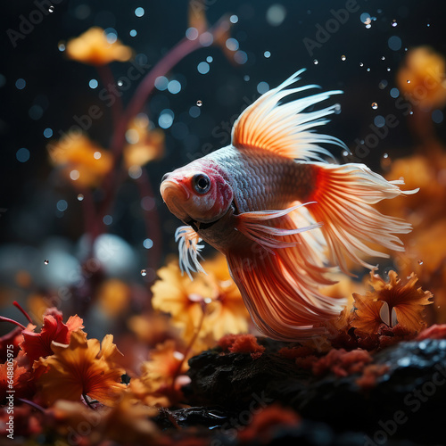 Betta Fish in its Natural Habitat  Wildlife Photography  Generative AI